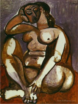 Crouching female nude