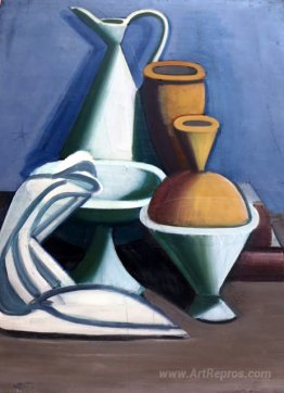 Still Life with Water Jug, Towel and Jars