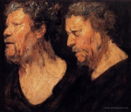 Two studies of the head of Abraham Grapheus