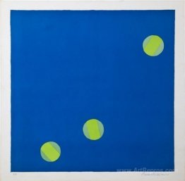 Untitled (blue with green circles)