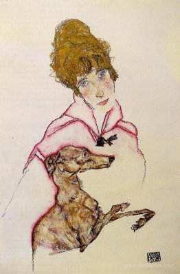 Woman with Greyhound (Edith Schiele)