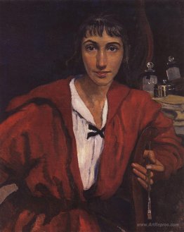 Self-portrait in red 