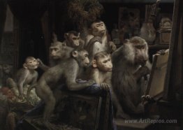 Monkeys and painting