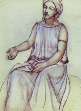 A woman in a chiton