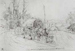 The cart with the wounded