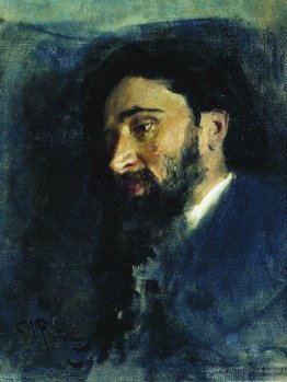 Portrait of writer Vsevolod Mikhailovich Garshin. Study.