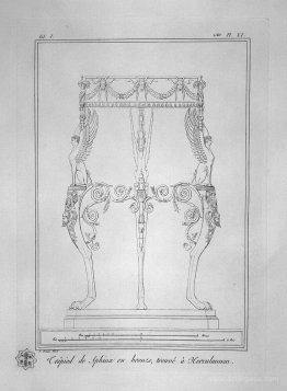 Tripod with Sphinxes, found at Herculaneum (inc. in outline)