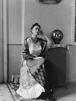 Frida with Globe, Coyoacan, Mexico