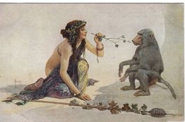 The girl with monkey