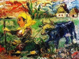 Peasant Woman with a Blue Cow