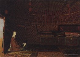 The interior of the yurt of rich Kirghiz