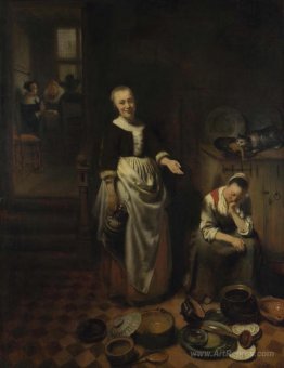 Interior with a Sleeping Maid - The Idle Servan