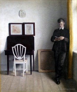 Interior with Young Man Reading