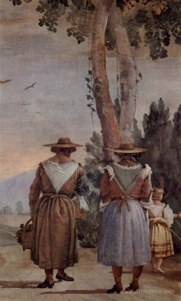 Two Peasant Women and a Child Seen from Behind, from the 'Forest