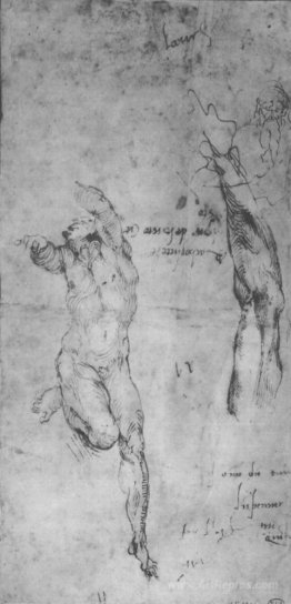 Male nude and arm of bearded man