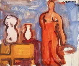 Studio Interior with Torso, Vase, Chair and Nude