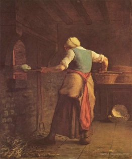 Woman baking bread