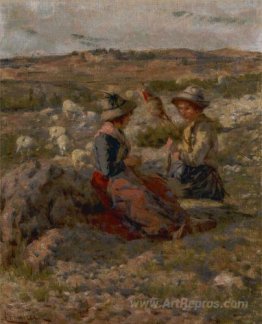 Shepherdesses spinning