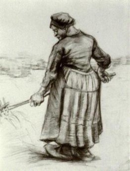 Peasant Woman, Pitching Wheat or Hay