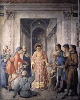 St. Lawrence giving alms