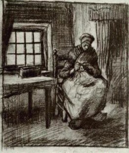 Interior with Peasant Woman Sewing