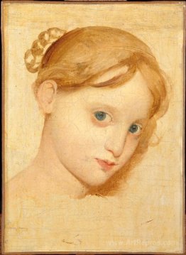 Head of a young blond girl with blue eyes (Laure-Zoega)