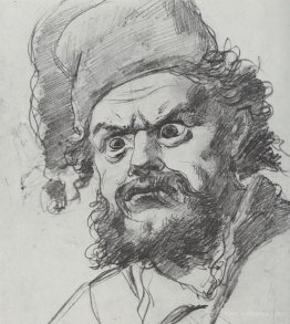 The head of Pugachev. Sketch