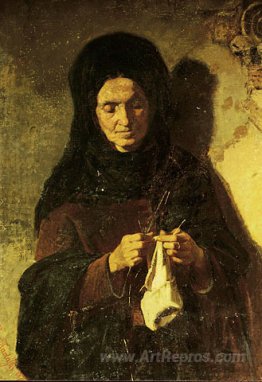 Woman knitting