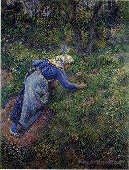 Peasant Gathering Grass