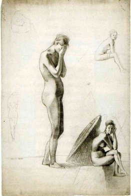 Five studies of female nudes