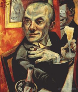 Self-portrait with champagne glass