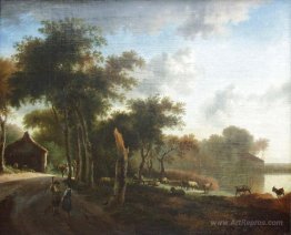 Landscape with shepherds