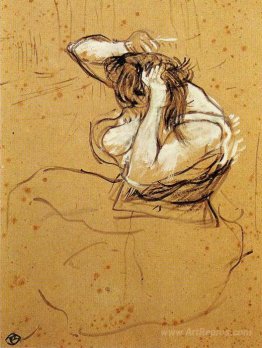 Woman Brushing Her Hair