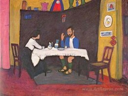 Kandinsky and Erma Bossi at the Table in the Murnau House