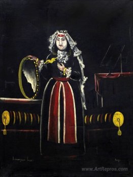 Georgian woman with tambourine