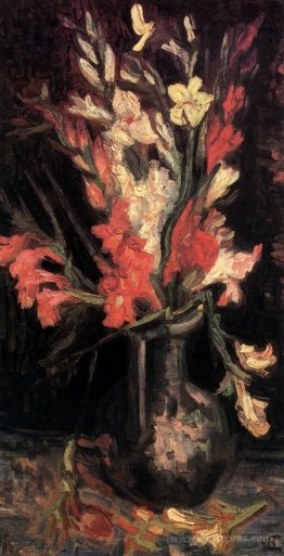 Vase with Red Gladioli