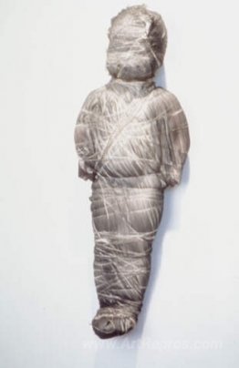 Untitled (doll wrapped in gray fabris)