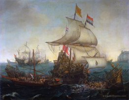 Dutch Ships Ramming Spanish Galleys off the Flemish Coast in Oct