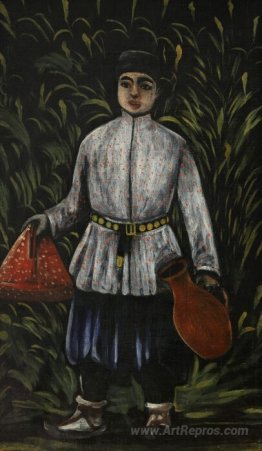 Peasant boy carrying food