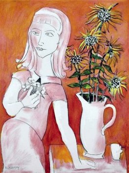 Girl with Sunflowers