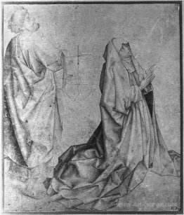 The Virgin kneeling and praying behind St. Peter