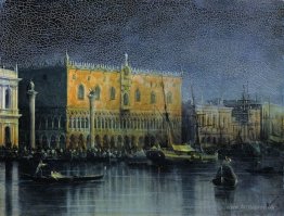 Palace rains in Venice by moonlight