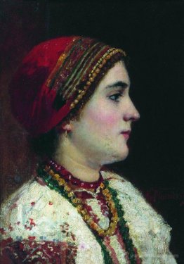 Portrait of the Girl in a Ukrainian Dress