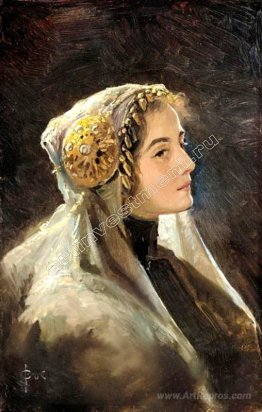 Russian beauty with the traditional headdress