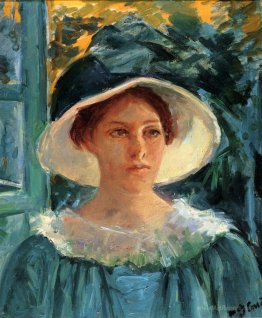 Young Woman In Green Outdoors In The Sun