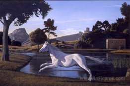 Landscape with a Running Horse