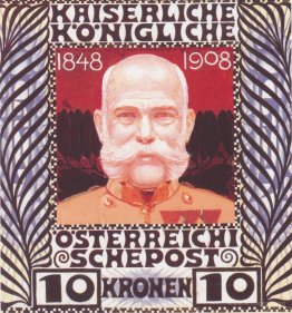 Design for the anniversary stamp with Austrian Emperor Franz Jos