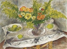 Nature morte de fleurs et fruits