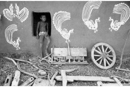 Wall decorations on a farmer's house, Rajasthan