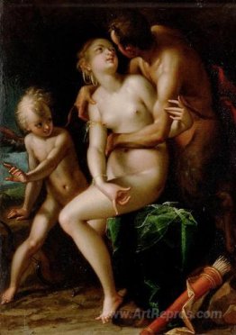 Venus, Cupid and a satyr